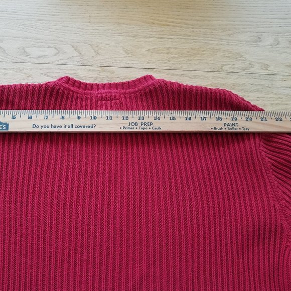 Chaps Denim Men's Long Sleeve Sweater Large Red Cotton EUC - Picture 8 of 9